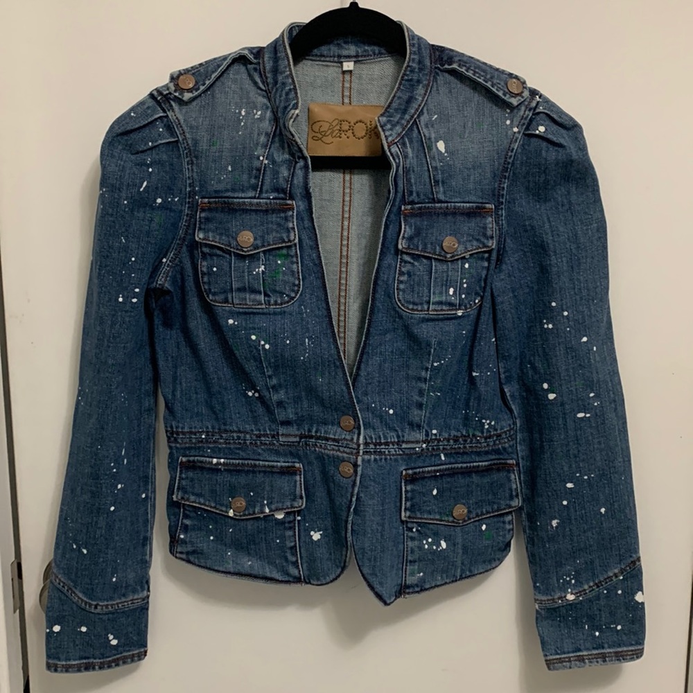 La Rok Distressed Jean Jacket size S in excellent condition